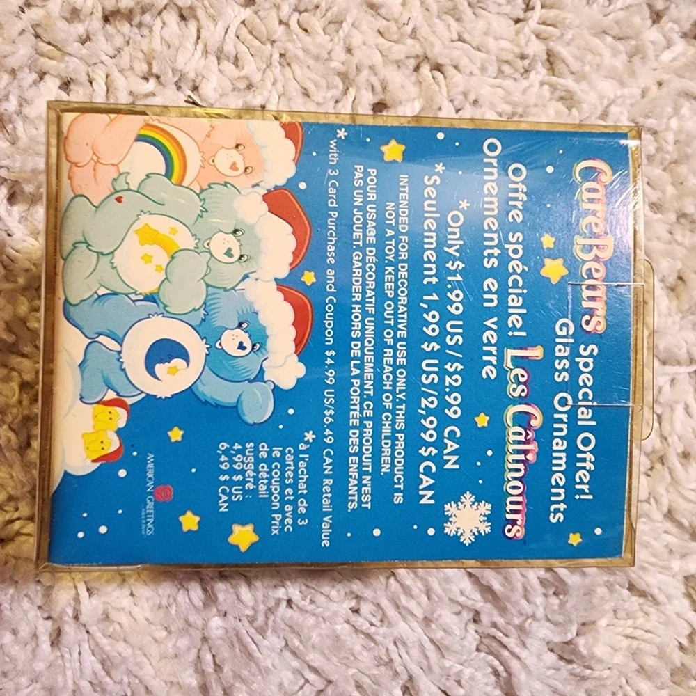 ☀️ Care Bears Blue Moon 2005 Blown Glass Ornament Les Calinours‎